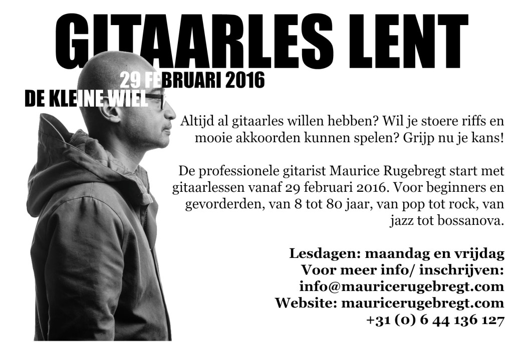 voorkant flyer gitaarles Lent